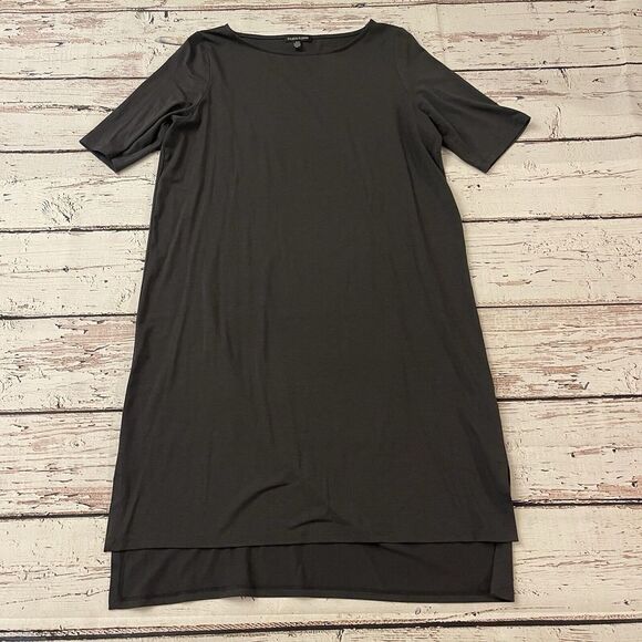 Eileen Fisher Tops - Eileen Fisher Viscose Jersey T-Shirt Dress Women's Size Small Short Sleeve Gray